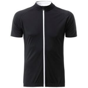 James & Nicholson Pánsky cyklistický dres na zips JN516 - Čierna / biela | L