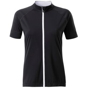 James & Nicholson Dámsky cyklistický dres na zips JN515 - Čierna / biela | XL