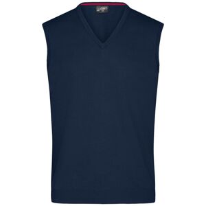 James & Nicholson Pánsky sveter bez rukávov JN657 - Tmavomodrá | XXL