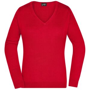 James & Nicholson Dámsky bavlnený sveter JN658 - Červená | S