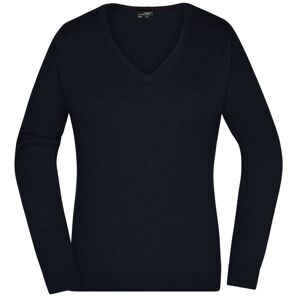 James & Nicholson Dámsky bavlnený sveter JN658 - Čierna | S