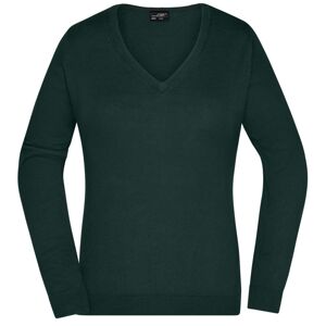 James & Nicholson Dámsky bavlnený sveter JN658 - Lesná zelená | XS