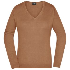 James & Nicholson Dámsky bavlnený sveter JN658 - Camel | L
