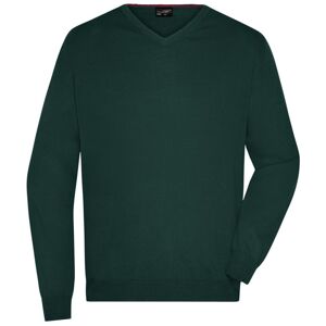James & Nicholson Pánsky bavlnený sveter JN659 - Lesná zelená | XL