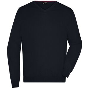 James & Nicholson Pánsky bavlnený sveter JN659 - Čierna | S