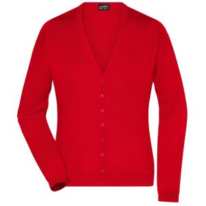 James & Nicholson Dámsky bavlnený sveter JN660 - Červená | L