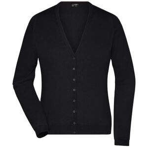 James & Nicholson Dámsky bavlnený sveter JN660 - Čierna | XXL