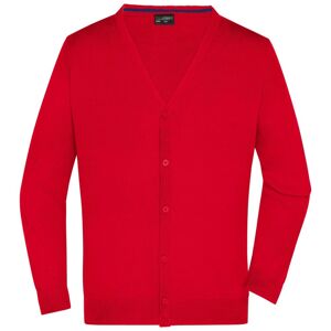 James & Nicholson Pánsky bavlnený sveter JN661 - Červená | XL