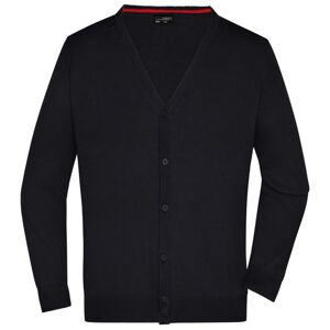 James & Nicholson Pánsky bavlnený sveter JN661 - Čierna | S