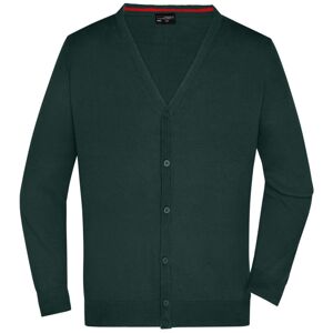 James & Nicholson Pánsky bavlnený sveter JN661 - Lesná zelená | XXL