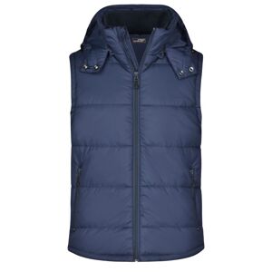 James & Nicholson Pánska zimná vesta s kapucňou JN1004 - Tmavomodrá | M