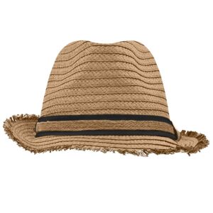 Myrtle Beach Letný slamenný klobúk MB6703 - Karamel / čierna | S/M