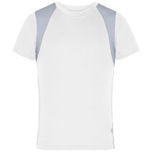 James & Nicholson Detské športové tričko s krátkym rukávom JN397k - Biela / strieborná | XL