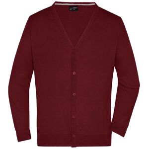 James & Nicholson Pánsky bavlnený sveter JN661 - Bordeaux | XXL