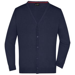 James & Nicholson Pánsky bavlnený sveter JN661 - Tmavomodrá | XXL