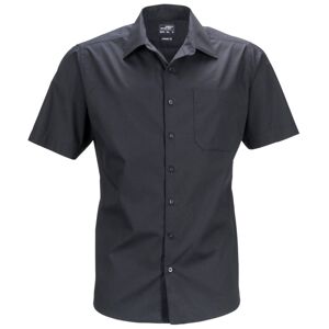 James & Nicholson Pánska košeľa s krátkym rukávom JN644 - Čierna | XXL