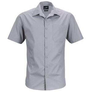James & Nicholson Pánska košeľa s krátkym rukávom JN644 - Oceľová | L