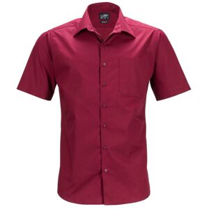 James & Nicholson Pánska košeľa s krátkym rukávom JN644 - Vínová | XL