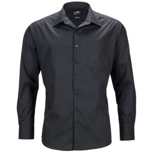 James & Nicholson Pánska košeľa s dlhým rukávom JN642 - Čierna | XXXXXL