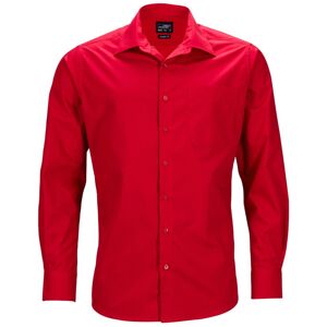 James & Nicholson Pánska košeľa s dlhým rukávom JN642 - Červená | S