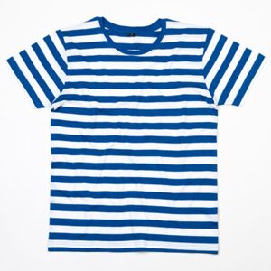 Mantis Pánske pásikavé tričko - Kráľovská modrá / biela | M