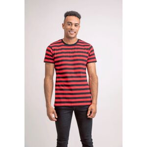 Mantis Pánske pásikavé tričko - Čierna / červená | XL