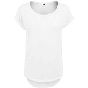 Build Your Brand Dámske tričko s predĺženým zadným dielom - Tmavošedá | XL