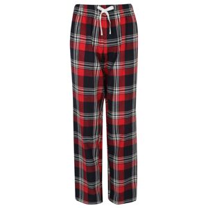 SF (Skinnifit) Dámske flanelové pyžamové nohavice - Červená / tmavomodrá | XS