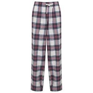 SF (Skinnifit) Dámske flanelové pyžamové nohavice - Biela / ružová | XL