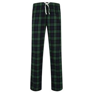 SF (Skinnifit) Pánske flanelové pyžamové nohavice - Tmavomodrá / zelená | XS