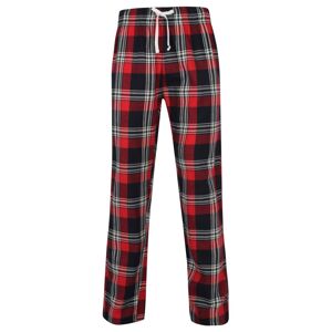 SF (Skinnifit) Pánske flanelové pyžamové nohavice - Červená / tmavomodrá | L