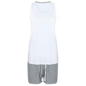 Towel City Dámske krátke pyžamo v sade - Biela / šedý melír | XS