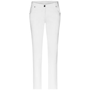 James & Nicholson Dámske biele strečové nohavice JN3001 - Biela | 52