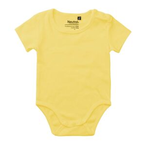 Neutral Detské body s krátkymi rukávmi z organickej Fairtrade bavlny - Dusty yellow | 74