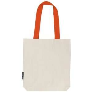 Neutral Nákupná taška s farebnými uškami z organickej Fairtrade bavlny - Prírodná / oranžová
