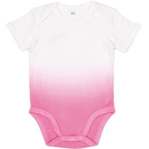 Babybugz Dojčenské body s krátkymi rukávmi Dip - Biela / bubble gum ružová | 6-12 mesiacov