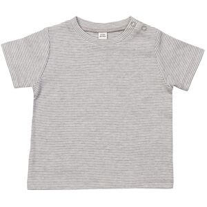 Babybugz Pásikavé dojčenské tričko - Biela / šedý melír | 12-18 mesiacov