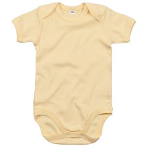 Babybugz Dojčenské body s krátkymi rukávmi - Jemne žltá | 3-6 mesiacov
