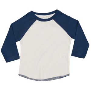 Babybugz Dvojfarebné dojčenské tričko s dlhým rukávom - Biela / tmavomodrá | 12-18 mesiacov