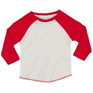 Babybugz Dvojfarebné dojčenské tričko s dlhým rukávom - Biela / červená | 12-18 mesiacov