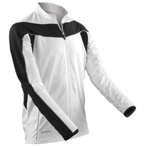 SPIRO Pánsky cyklistický dres s dlhým rukávom - Biela / čierna | XL