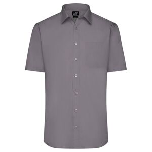 James & Nicholson Pánska košeľa s krátkym rukávom JN680 - Oceľová | XXL