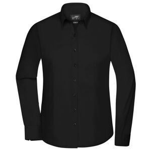 James & Nicholson Dámska košeľa s dlhým rukávom JN677 - Čierna | XXXL