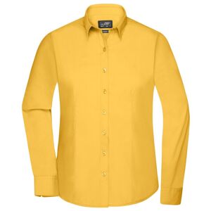 James & Nicholson Dámska košeľa s dlhým rukávom JN677 - Žltá | XXXL