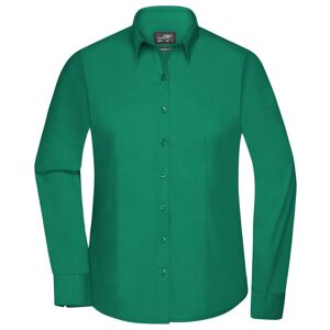 James & Nicholson Dámska košeľa s dlhým rukávom JN677 - Írska zelená | XXL