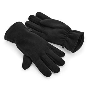 Beechfield Fleecové rukavice z recyklovaného polyesteru - Čierna | L/XL