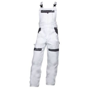 Ardon Montérkové nohavice s náprsenkou COOL TREND skrátené - Biela / šedá | S