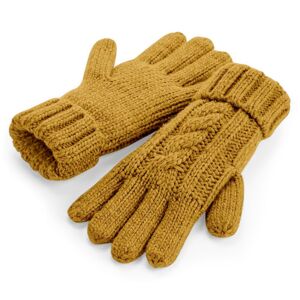 Beechfield Elegantné pletené melange rukavice - Horčicová | S/M
