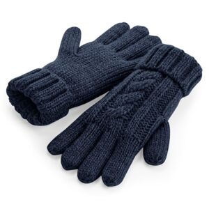 Beechfield Elegantné pletené melange rukavice - Námornícka modrá | L/XL
