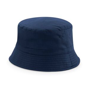 Beechfield Obojstranný bavlnený klobúk - Tmavomodrá / biela | L/XL